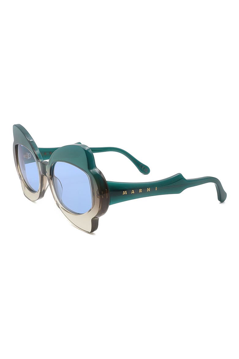 56mm Butterfly Sunglasses, Alternate, color, GREEN / GREY
