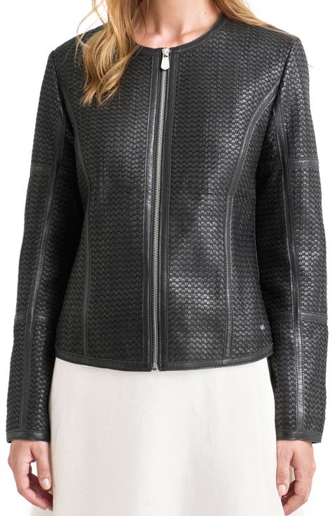 Woven Leather Jacket