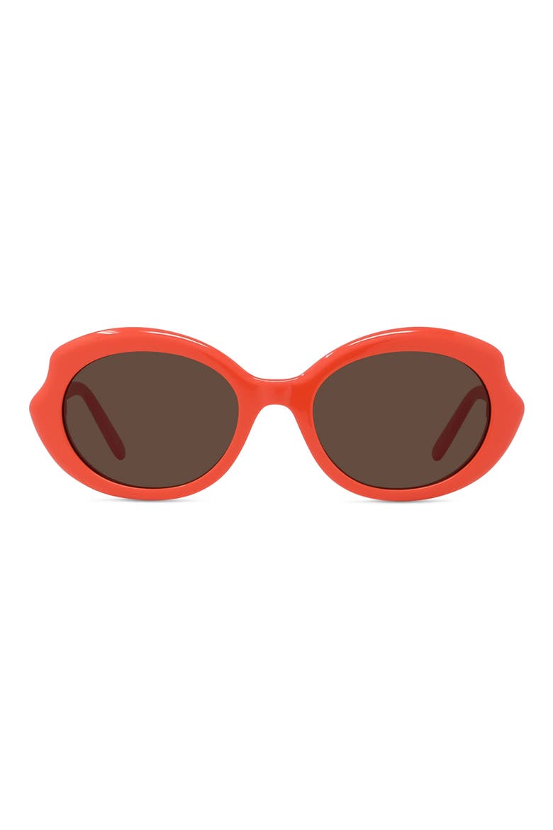 Thin Mini 54mm Oval Sunglasses, Main, color, SHINY ORANGE / BROWN