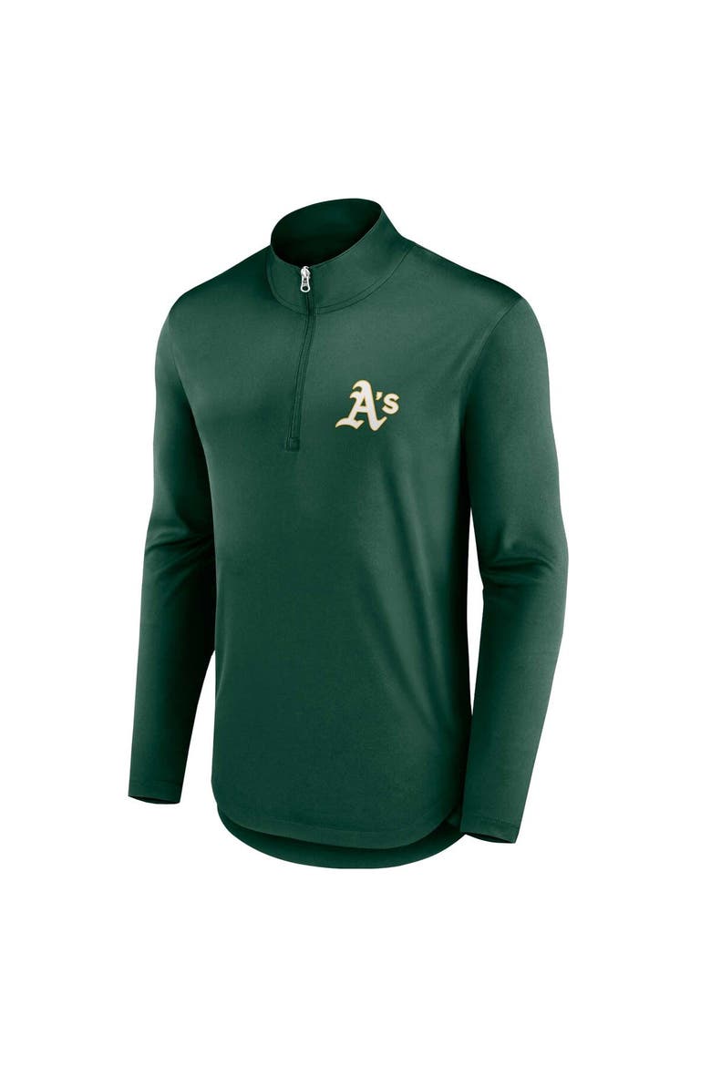 Men's Fanatics Branded Green Oakland Athletics Quarterback Quarter-Zip Top, Alternate, color, Green