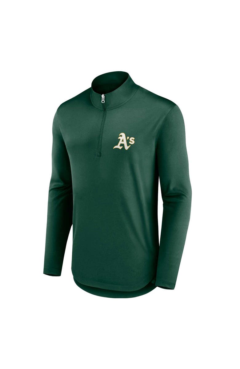 FANATICS Men's Fanatics Branded Green Oakland Athletics Quarterback Quarter-Zip Top, Alternate, color, Green