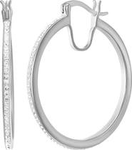 CANDELA JEWELRY Sterling Silver Crystal Hoop Earrings