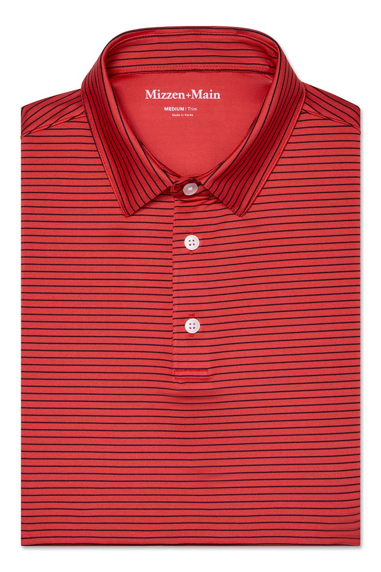 Versa Trim Fit Stripe Performance Golf Polo, Alternate, color, RED TONAL ALTERNATING STRIPE