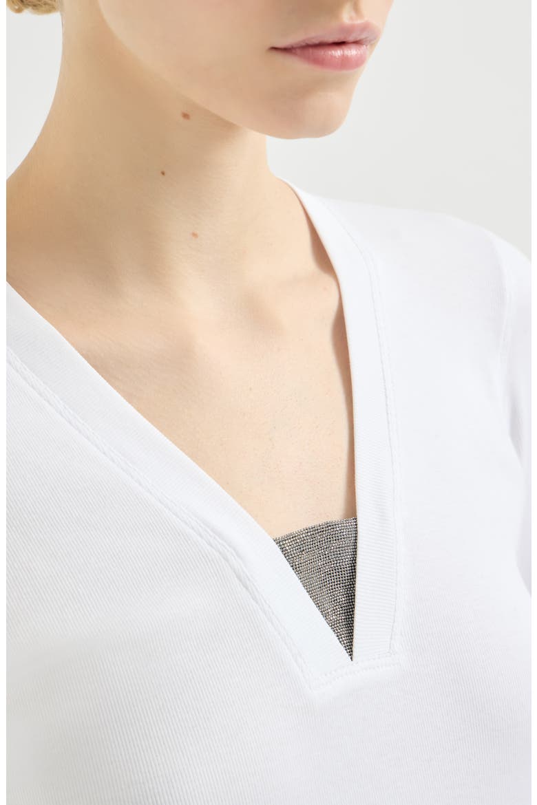Ribbed jersey T-shirt, Alternate, color, White
