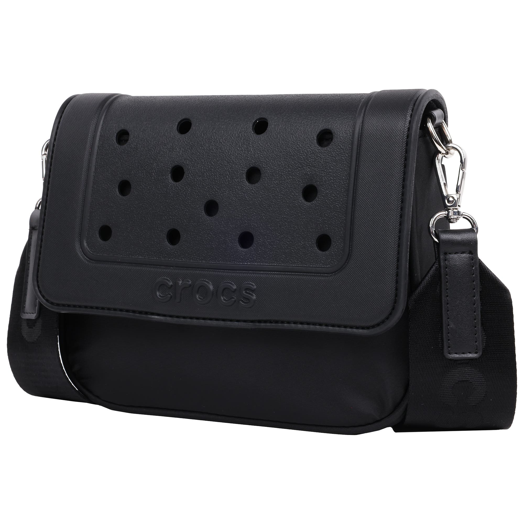 Classic Molded Crossbody Bag Jibbitz Compatible Adjustable Shoulder Purse, Alternate, color, BLACK