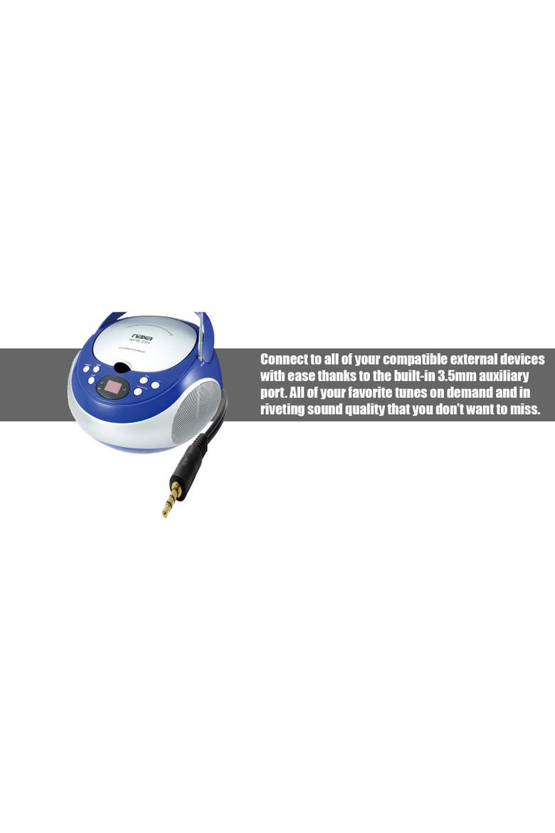 Portable CD Player with AM/FM Stereo Radio, Alternate, color, Blue