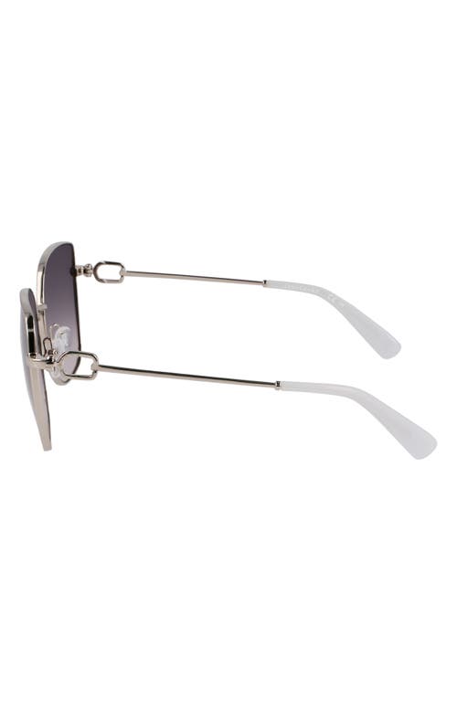 Longchamp Foulonn 58mm Gradient Butterfly Sunglasses In Silver/gradient Blue