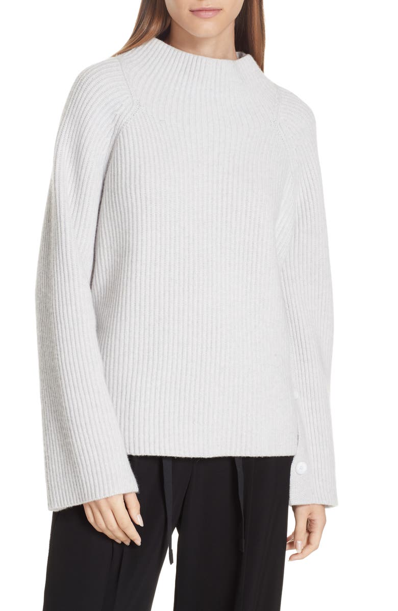 Vince Button Cuff Funnel Neck Sweater, Main, color, 