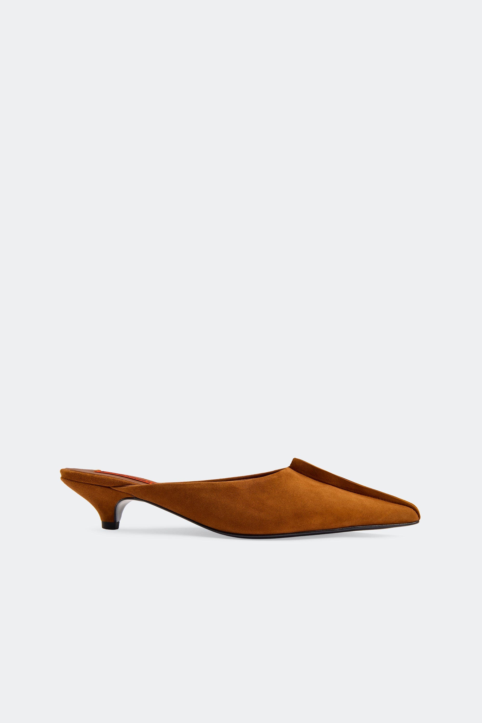 Suede Arrow Mule, Main, color, Sepia Brown