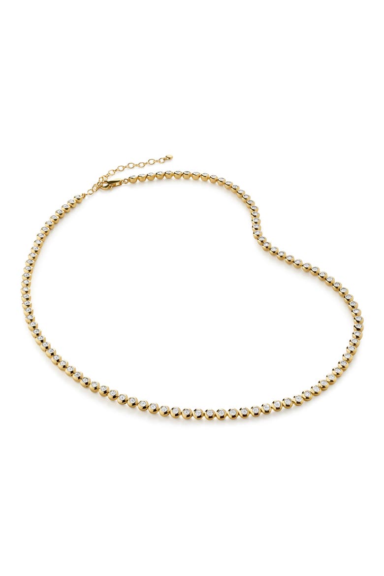 Lab Grown Diamond Bezel Tennis Necklace, Main, color, 18K GOLD VERMEIL / DIAMOND