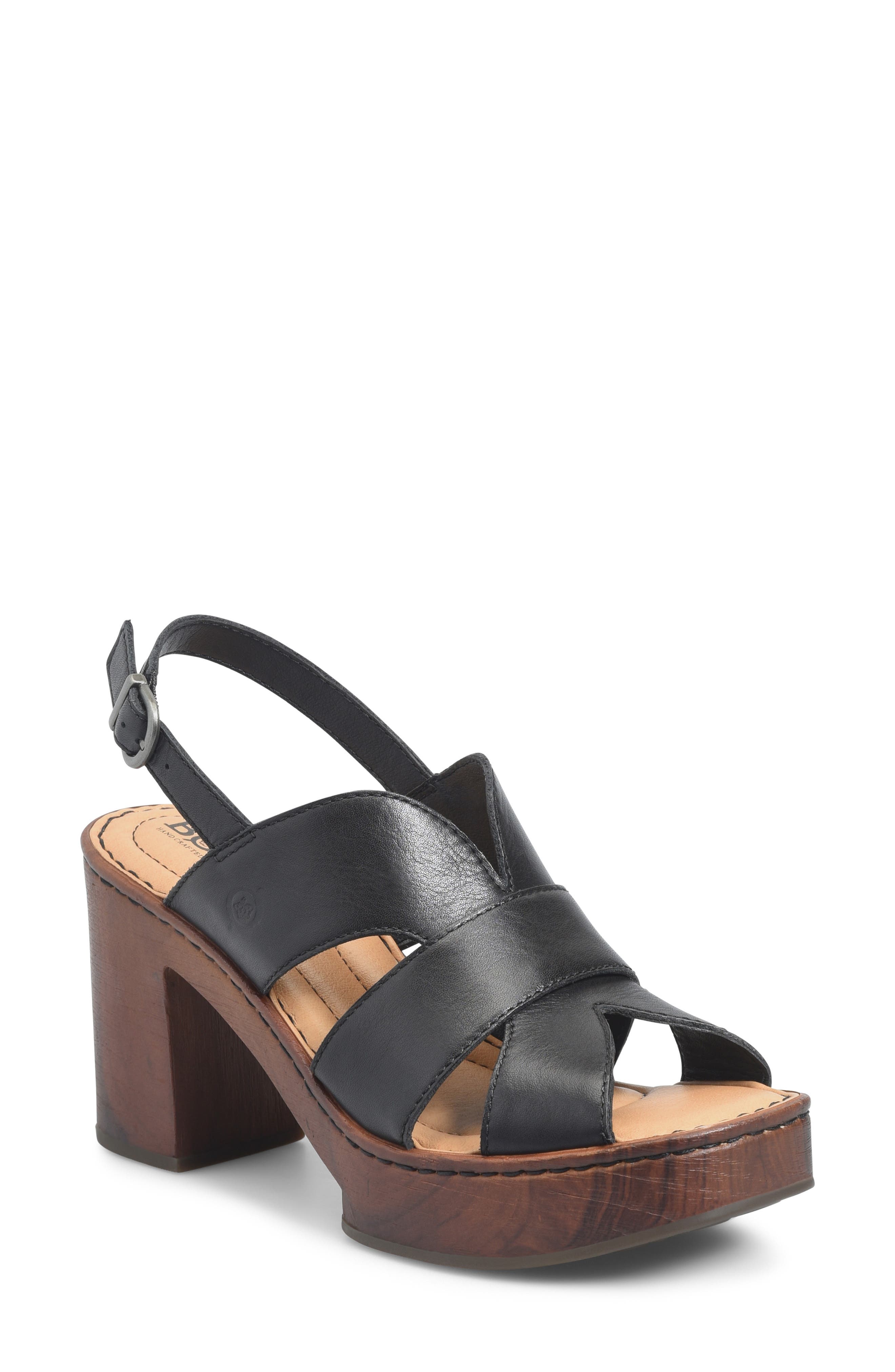 Børn Nassau Slingback Platform Sandal, Main, color, Black Leather
