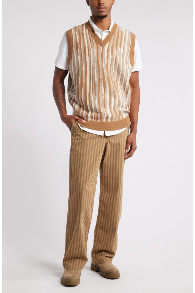 House of Aama Henry Workwear Pants, Alternate, color, TAN TONAL STRIPE