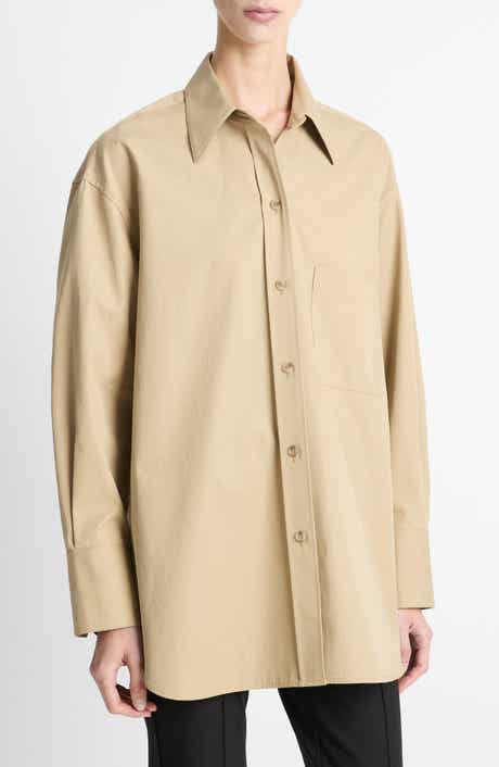 Vince Oversize Cotton Button-Up Shirt