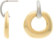 RIVKA FRIEDMAN Two-Tone Doorknocker Drop Earrings