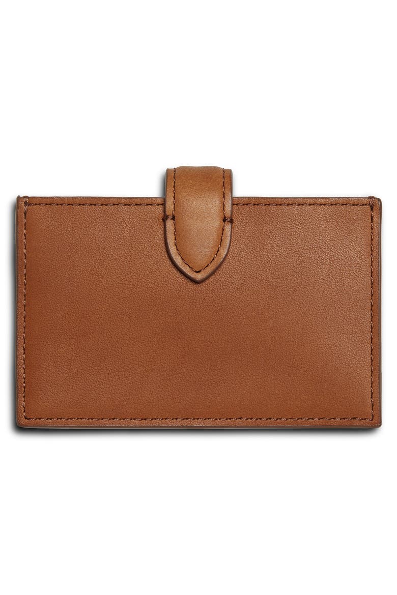 Accordion Leather Card Case, Alternate, color, BEIGE