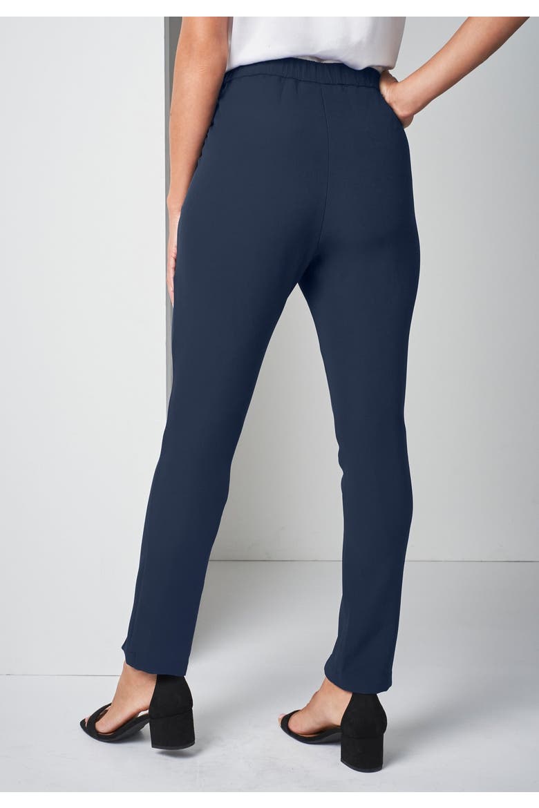 Bi-Stretch Slit Front Ankle Pant, Alternate, color, NAVY