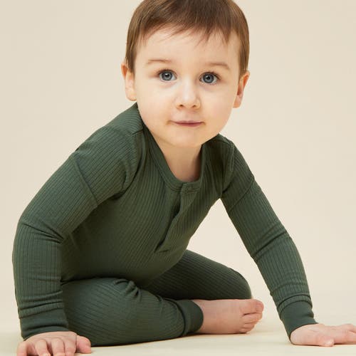 Mori Kids' Ribbed Pyjamas In Green