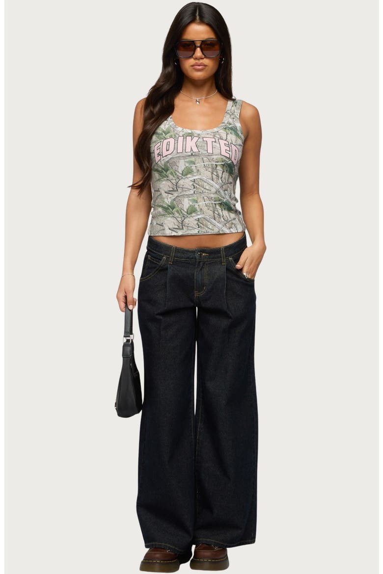 Rib Camo Crop Tank, Alternate, color, OLIVE