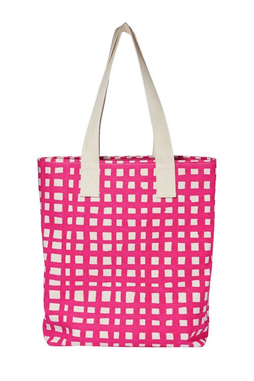 Dance Happy Grid Carry All Tote Bag In Rose
