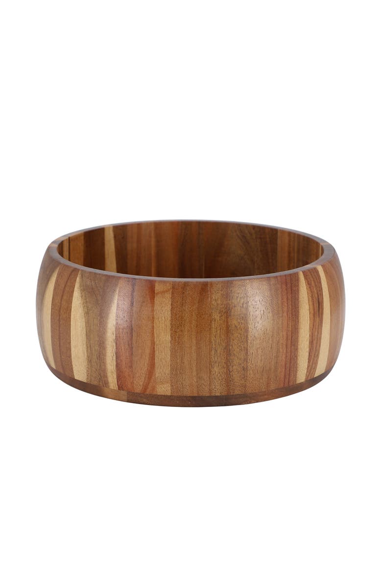 9.75 Inch Acacia Wood Salad Bowl, Alternate, color, Acacia