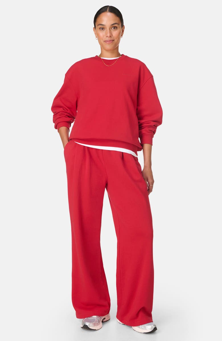 Sweaty Betty Revive Crewneck Cotton Blend Sweatshirt, Alternate, color, Pepper Red