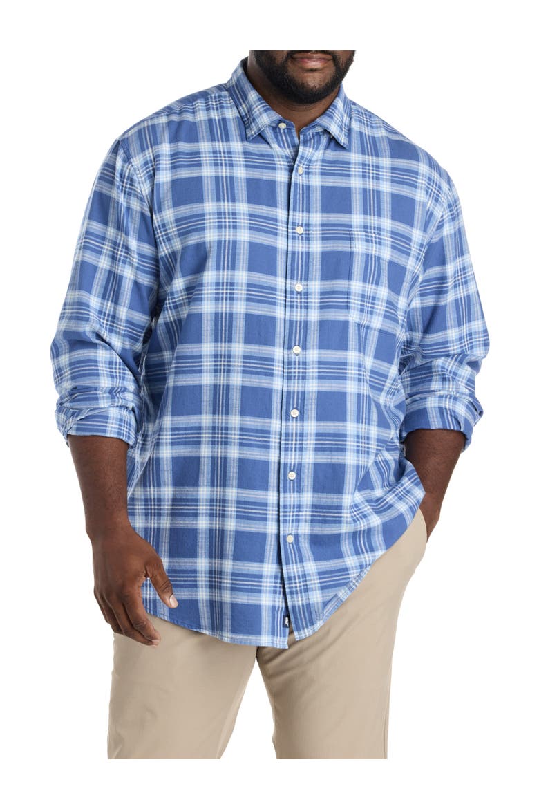 Big & Tall Miacomet Plaid Island Sport Shirt, Main, color, MOONSHINE