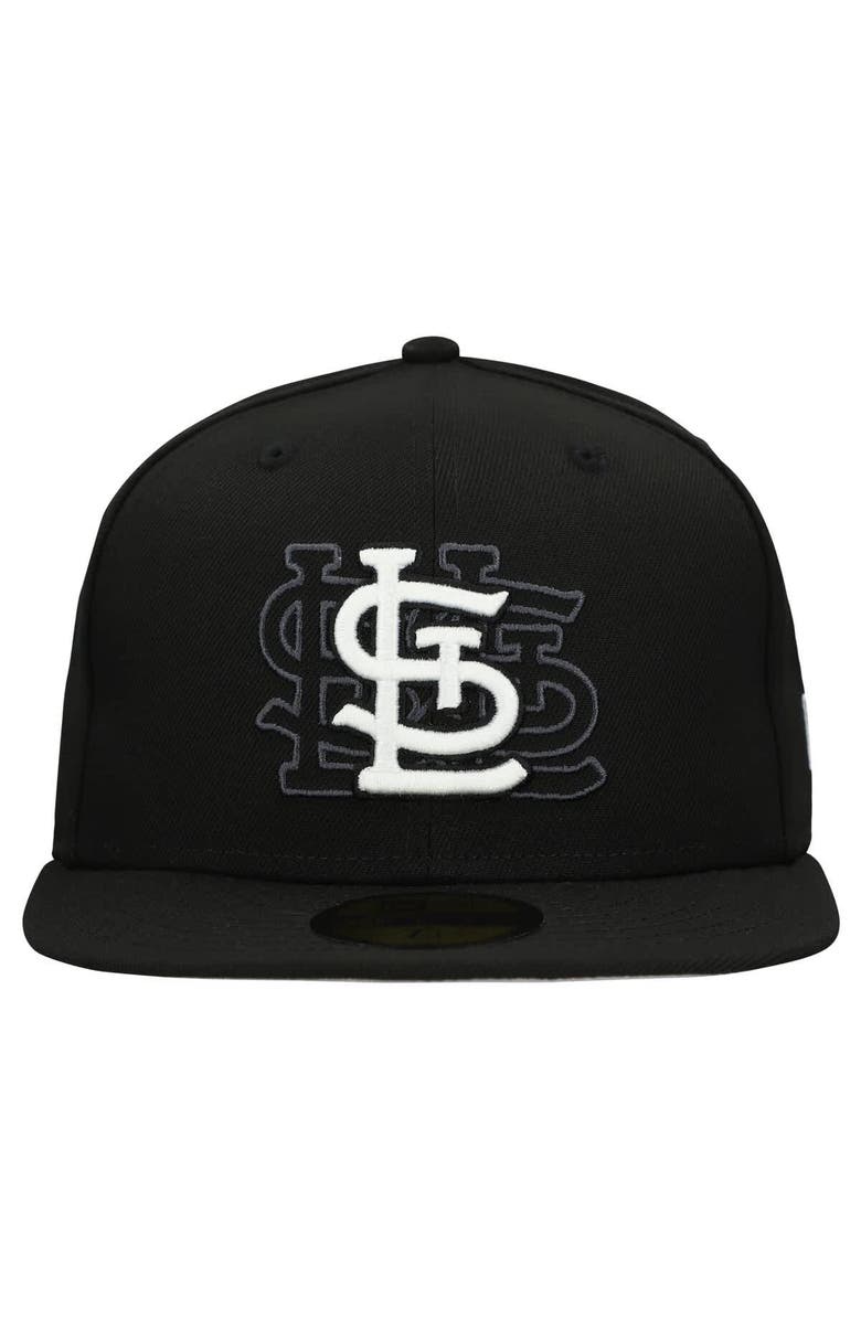 New Era Men's New Era Black St. Louis Cardinals Tri-Hit 59FIFTY Fitted Hat, Alternate, color, Black