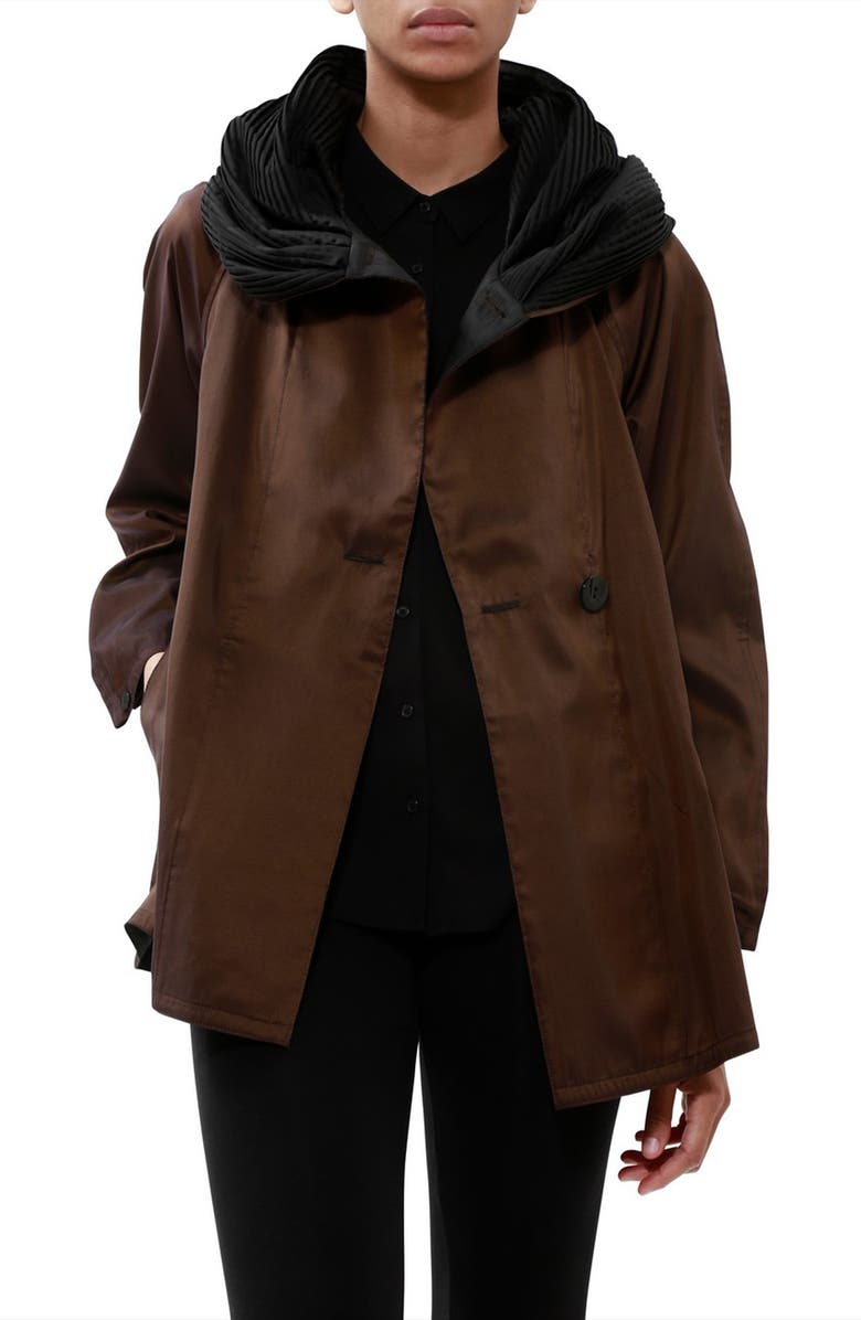 Mycra Pac Mini Donatella Reversible Hooded Raincoat, Alternate, color, Brown Black