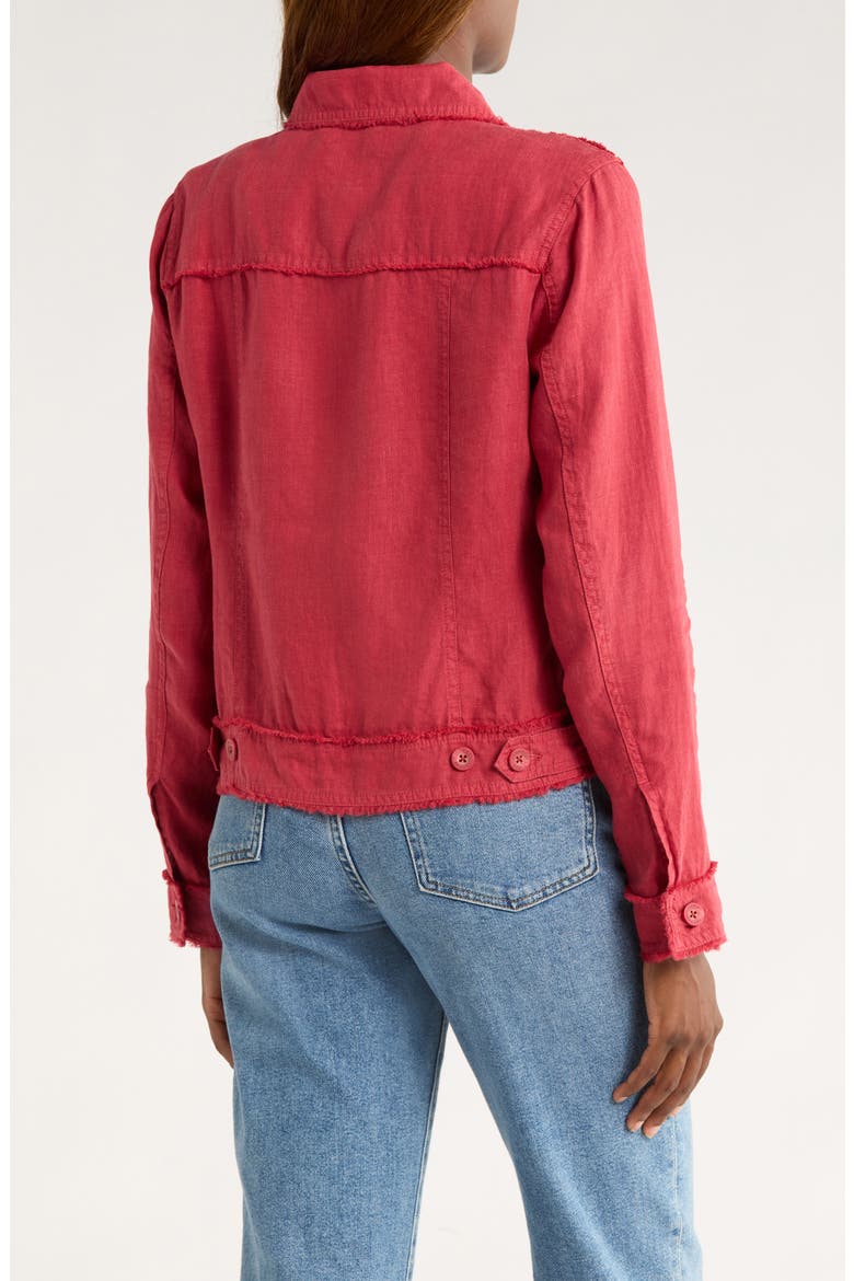 Two Palms Linen Raw Edge Jacket, Alternate, color, DEEP HAVANA