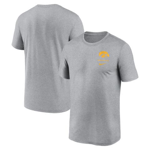 Men's Nike Heather Gray Iowa Hawkeyes Primary Logo Legend Performance T-Shirt
