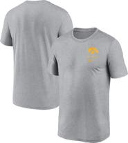 Nike Men's Nike Heather Gray Iowa Hawkeyes Primary Logo Legend Performance T-Shirt