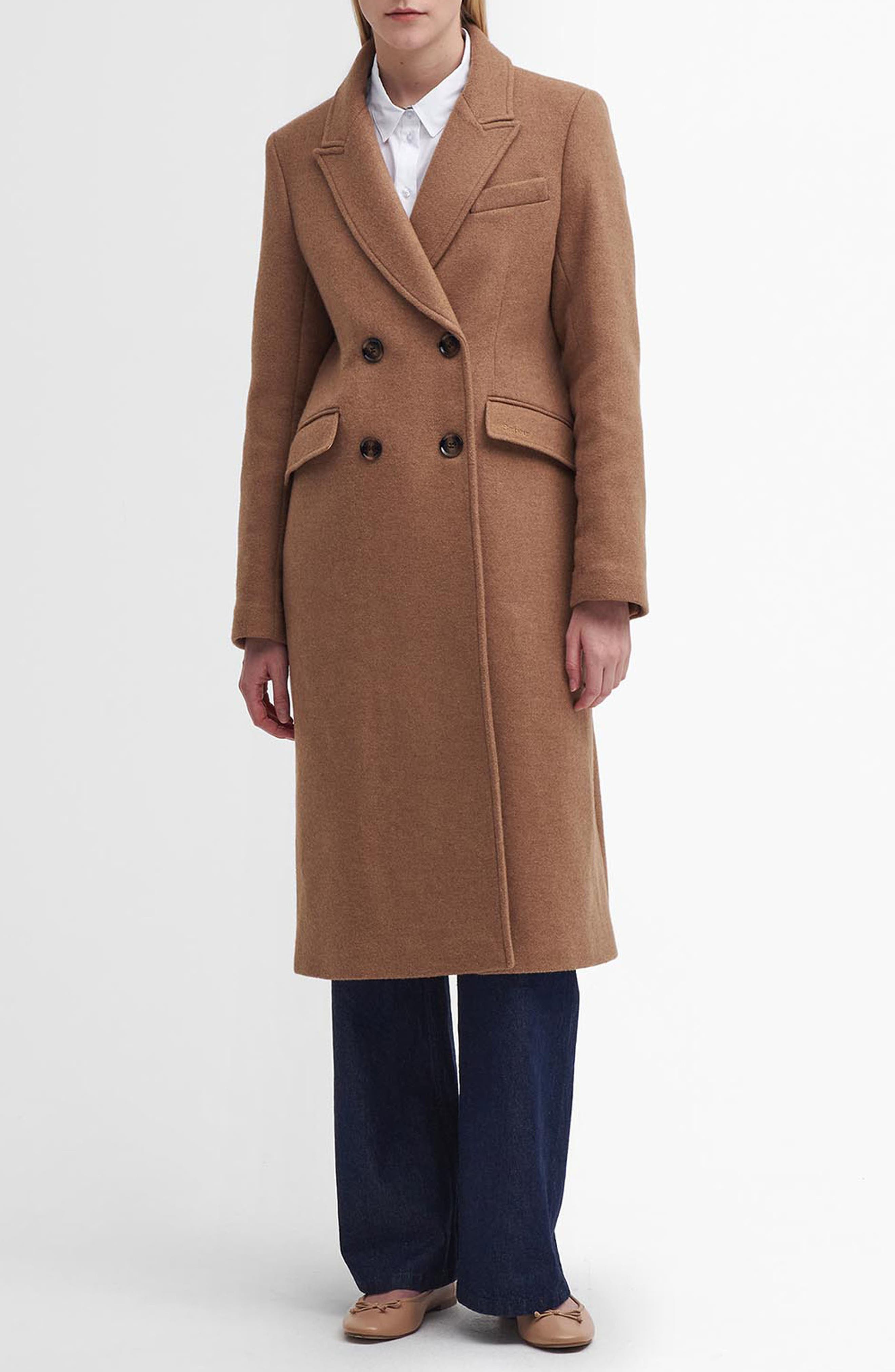 Barbour Marylin Double Breasted Wool Blend Coat