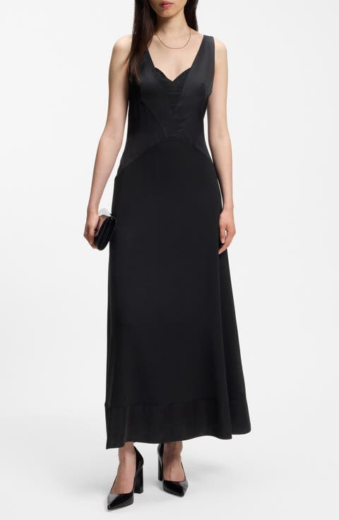 Depalma Topstitched A-Line Slipdress