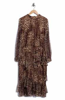 Jayla Mock Neck Ruffle Midi Dress