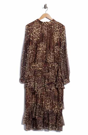 Jayla Mock Neck Ruffle Midi Dress