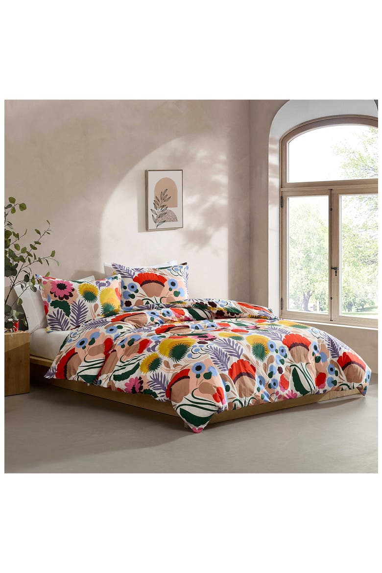 Ojakellukka Duvet Cover & Sham Set, Alternate, color, WHITE MULTI