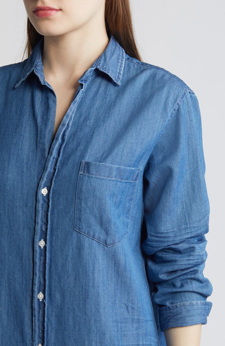 Frank 
Eileen Rory Long Sleeve Denim Maxi Shirtdress, Alternate, color, Vintage Stonewashed Indigo