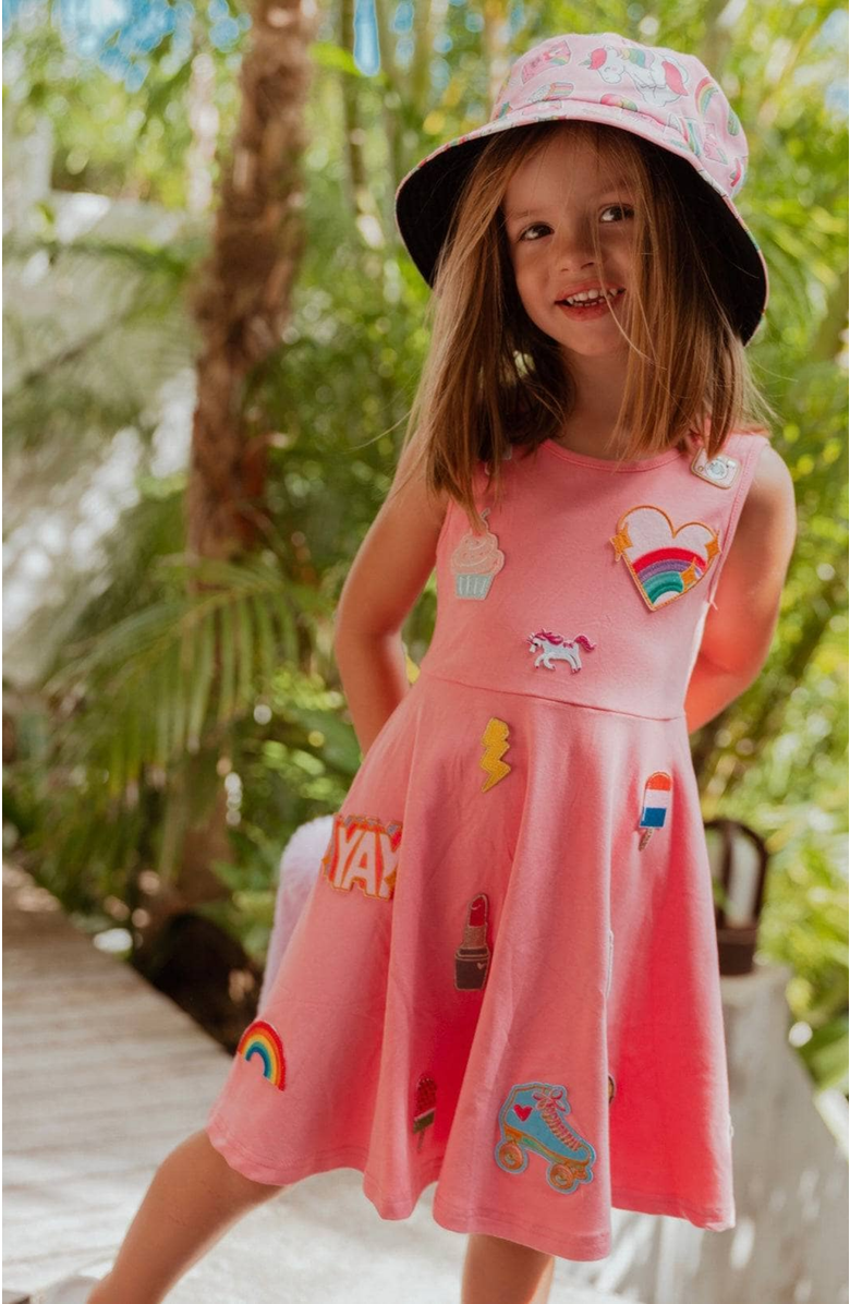 Lola + The Boys All About The Patch Tank Dress, Alternate, color, Pink