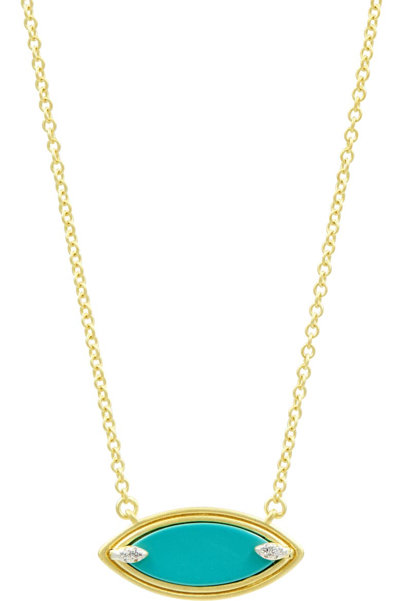 Fleur Bloom Empire Turquoise Pendant Necklace, Alternate, color, GOLD/ WHITE/ TURQUOISE