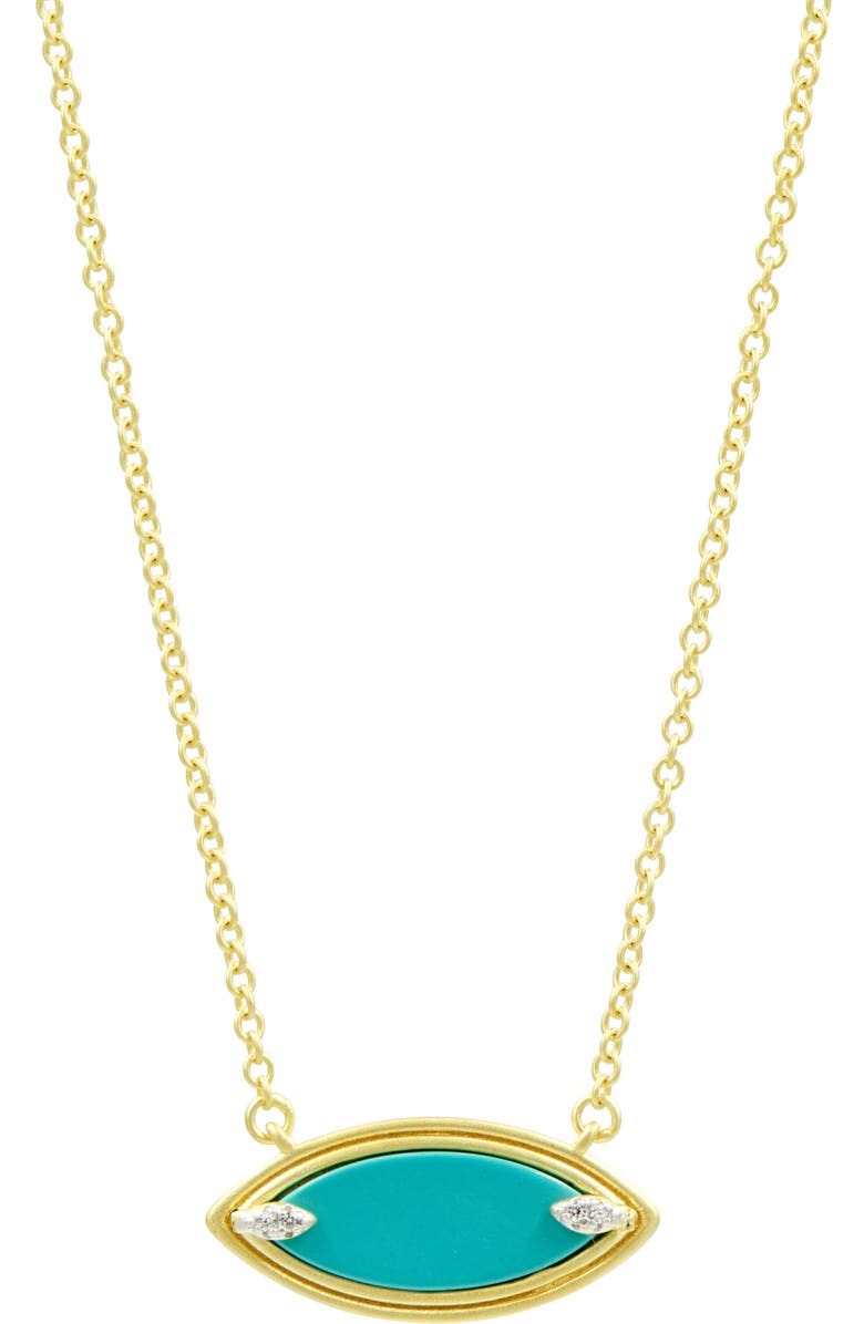 FREIDA ROTHMAN Fleur Bloom Empire Turquoise Pendant Necklace, Alternate, color,