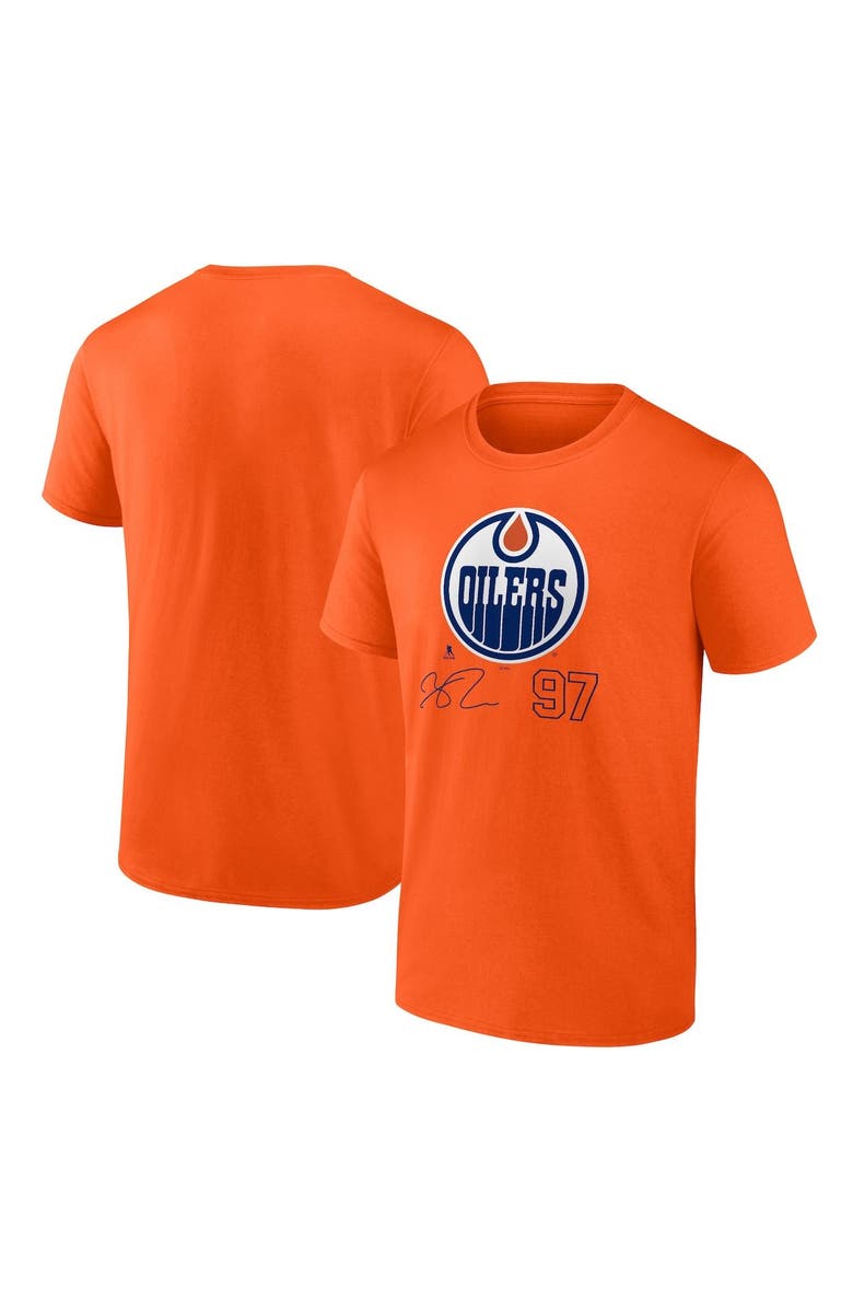 FANATICS Men's Fanatics Branded Connor McDavid Orange Edmonton Oilers Name and Number T-Shirt, Main, color, 