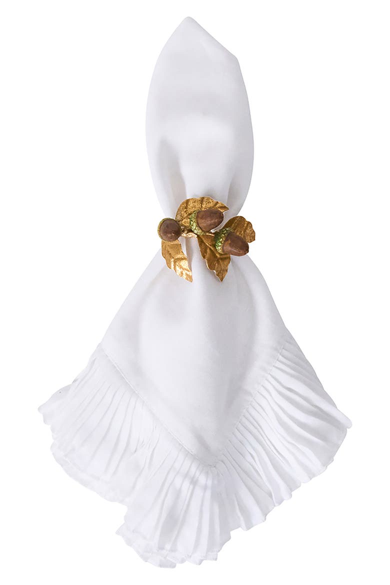 Forest Walk Acorns Set of 4 Napkin Rings, Alternate, color, MULTI