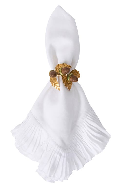 Juliska Forest Walk Acorns Set Of 4 Napkin Rings In Multi