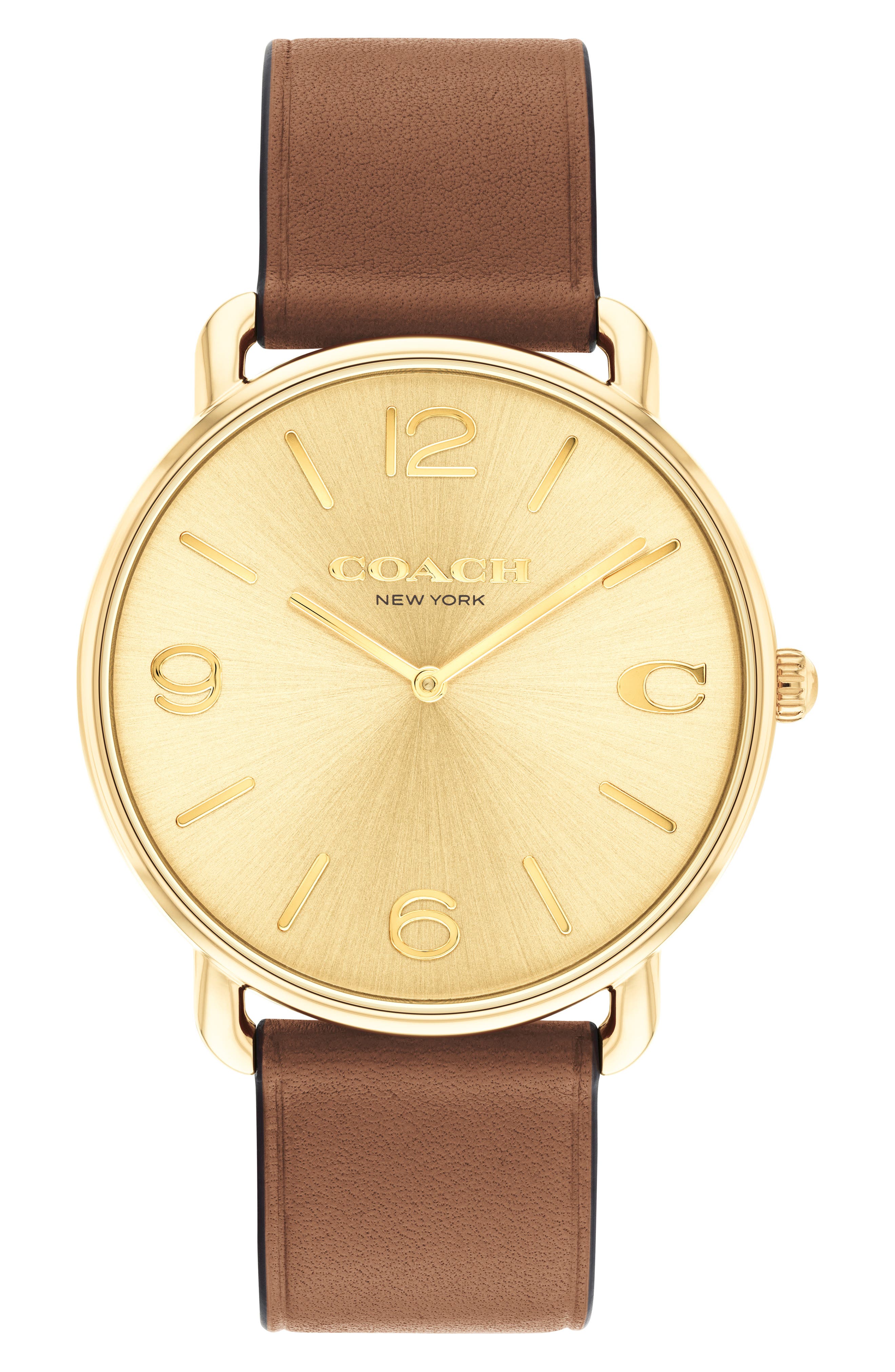 Elliot Leather Strap Watch, 41mm