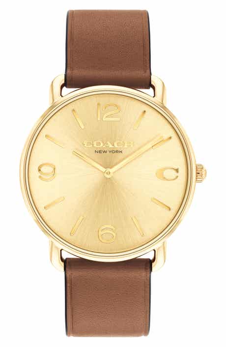 Elliot Leather Strap Watch, 41mm