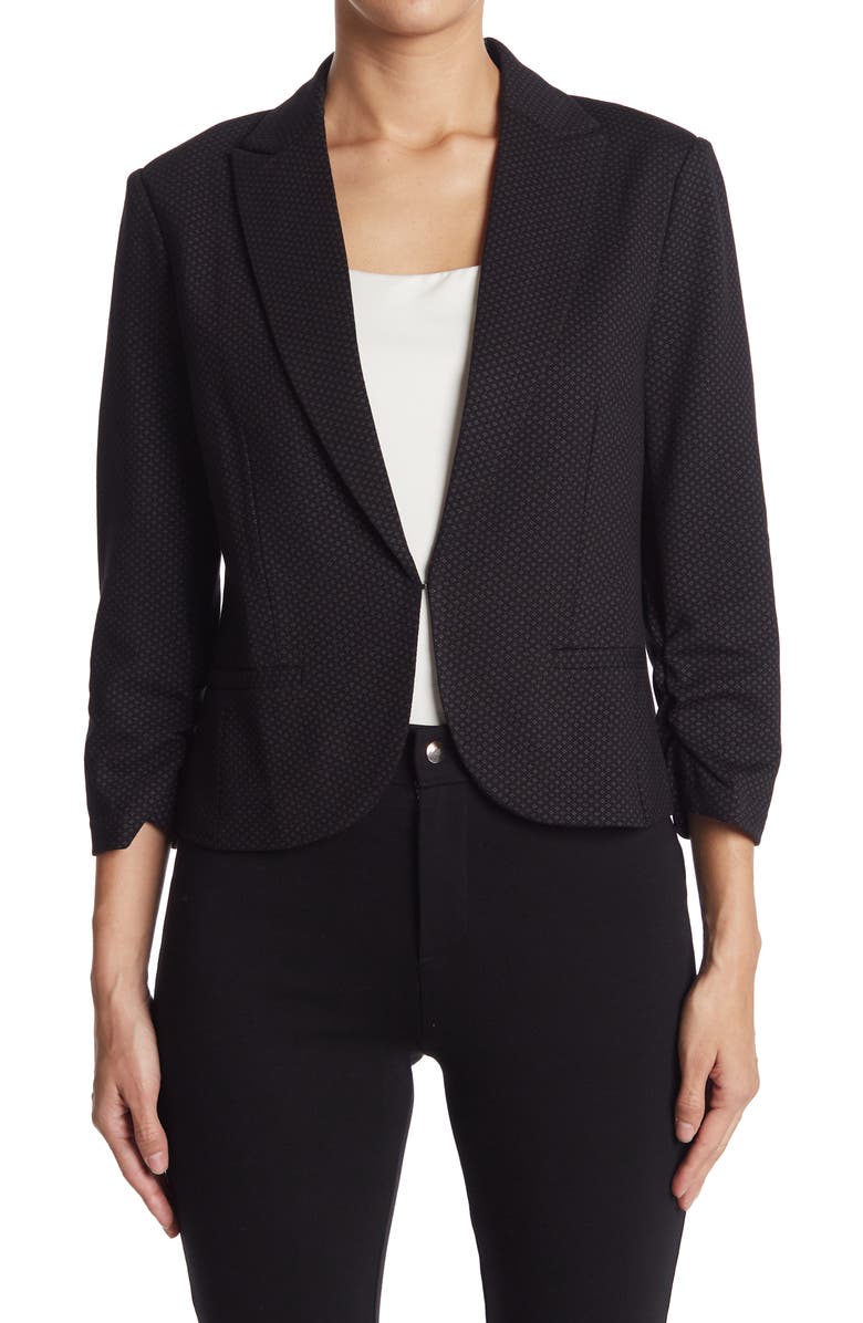 Amanda & Chelsea AMANDA AND CHELSEA 3/4 Scrunch Sleeve Notch Collar Blazer, Alternate, color, 