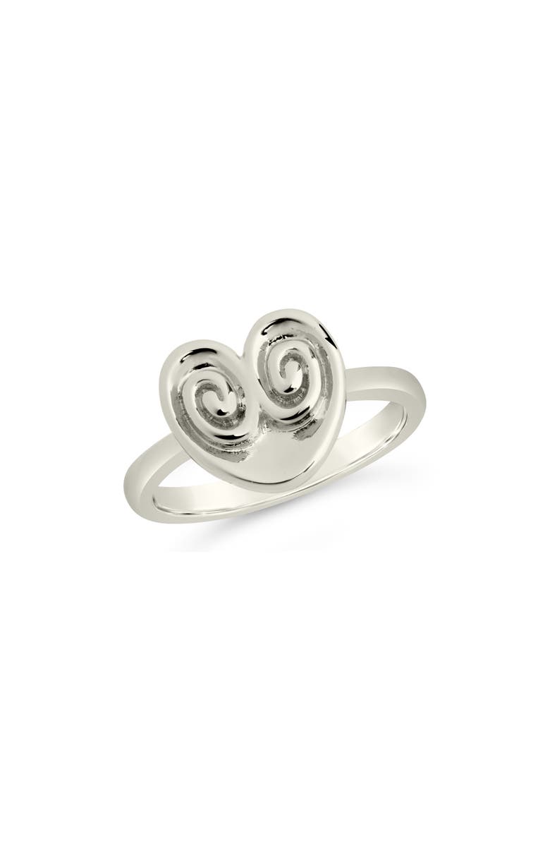 Sterling Forever Palmier Signet Ring, Main, color, Silver