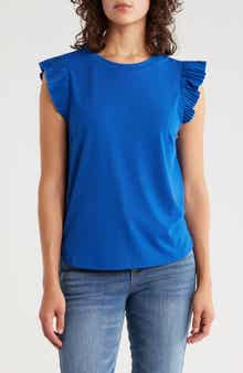 Democracy Mix Media Plissé Sleeve T-shirt