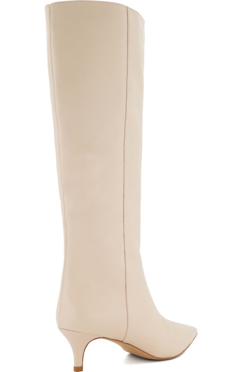 Dune London Smooth Pointed Toe Knee High Kitten Heel Boot, Alternate, color,