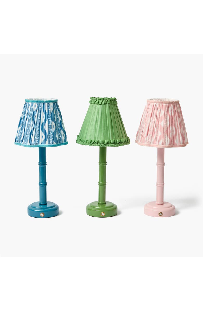 Mrs. Alice Green Frilled Silk Lampshade, Alternate, color, Green